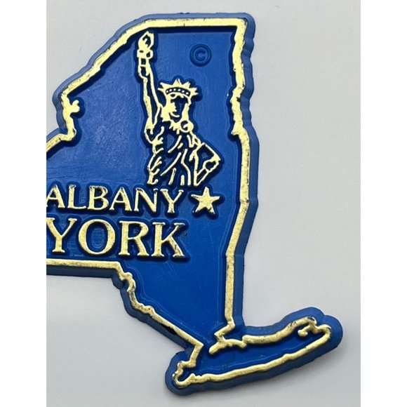 Albany New York State Outline Refrigerator Magnet Vintage Statue of Liberty - Picture 5 of 6